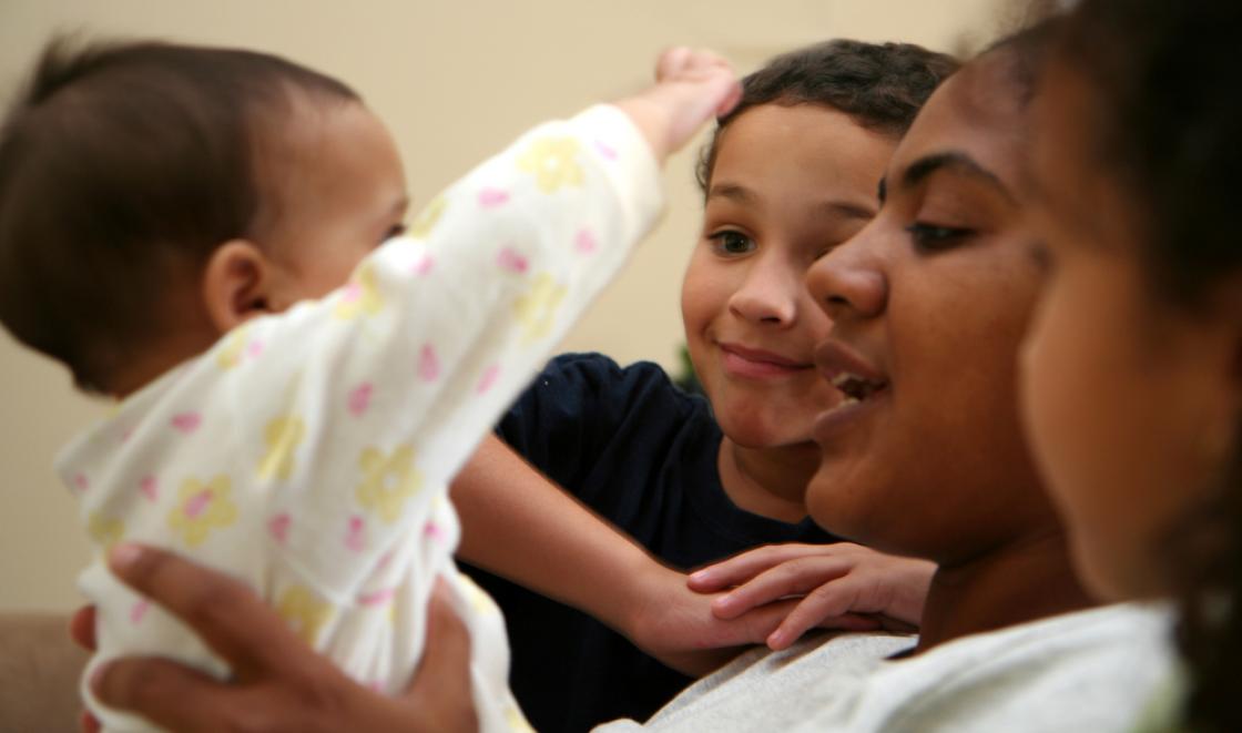 black mother and family