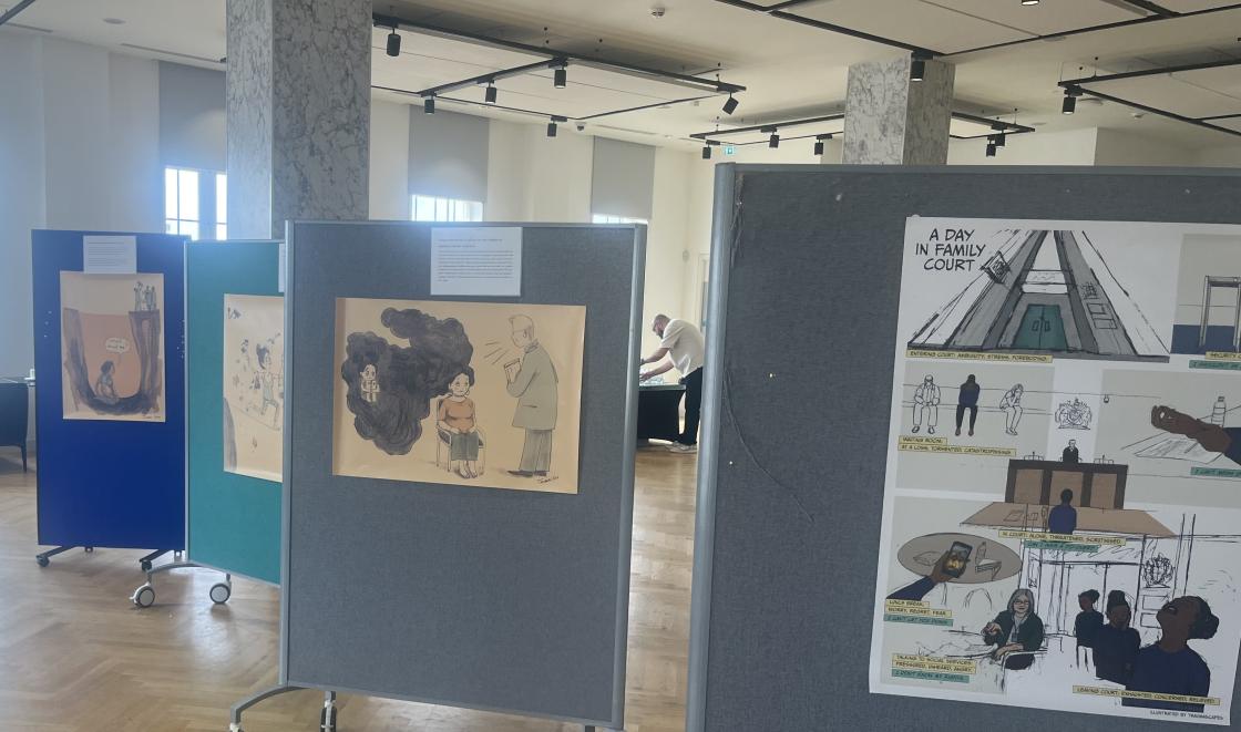 Poster display of illustrations at Children's social care conference
