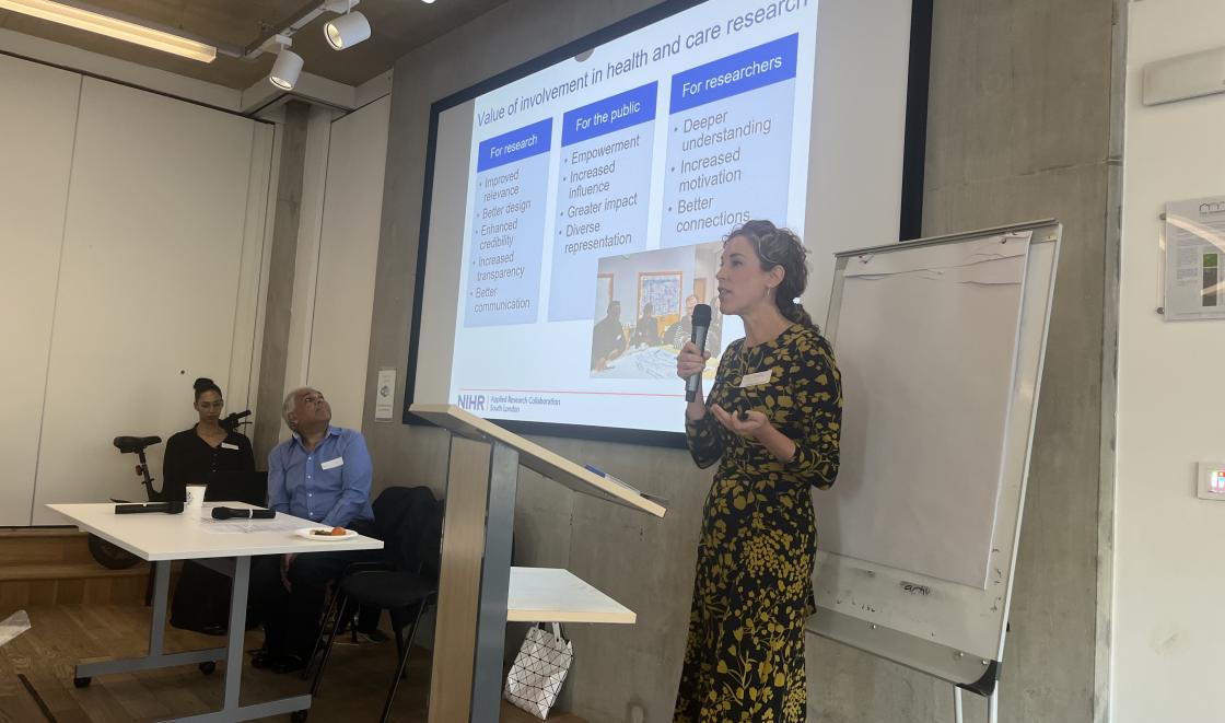Dr Jane Stafford delivering her introductory talk