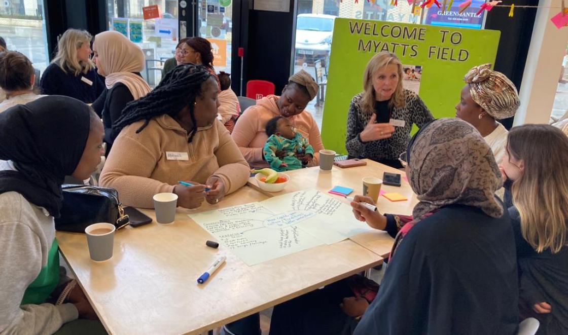 Group of women talking at Lambeth Listening event