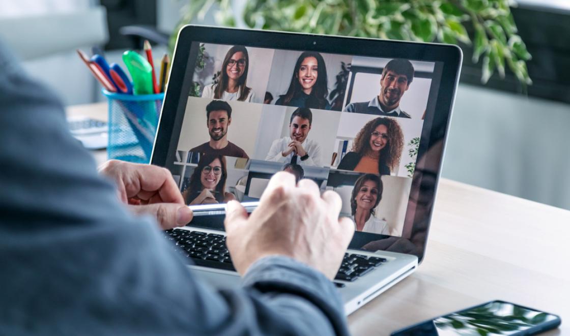 Video call team meeting