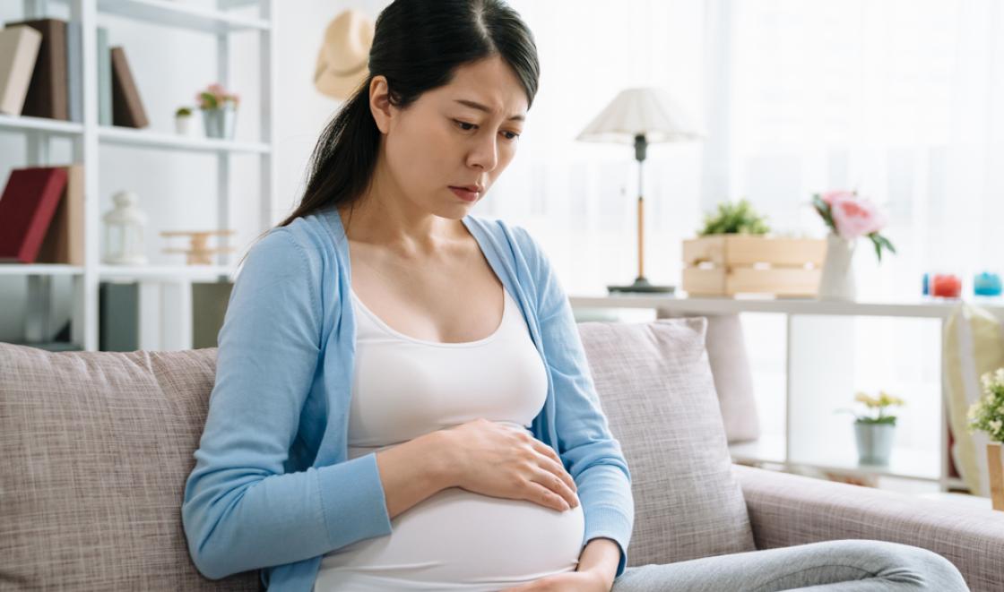Worried pregnant woman
