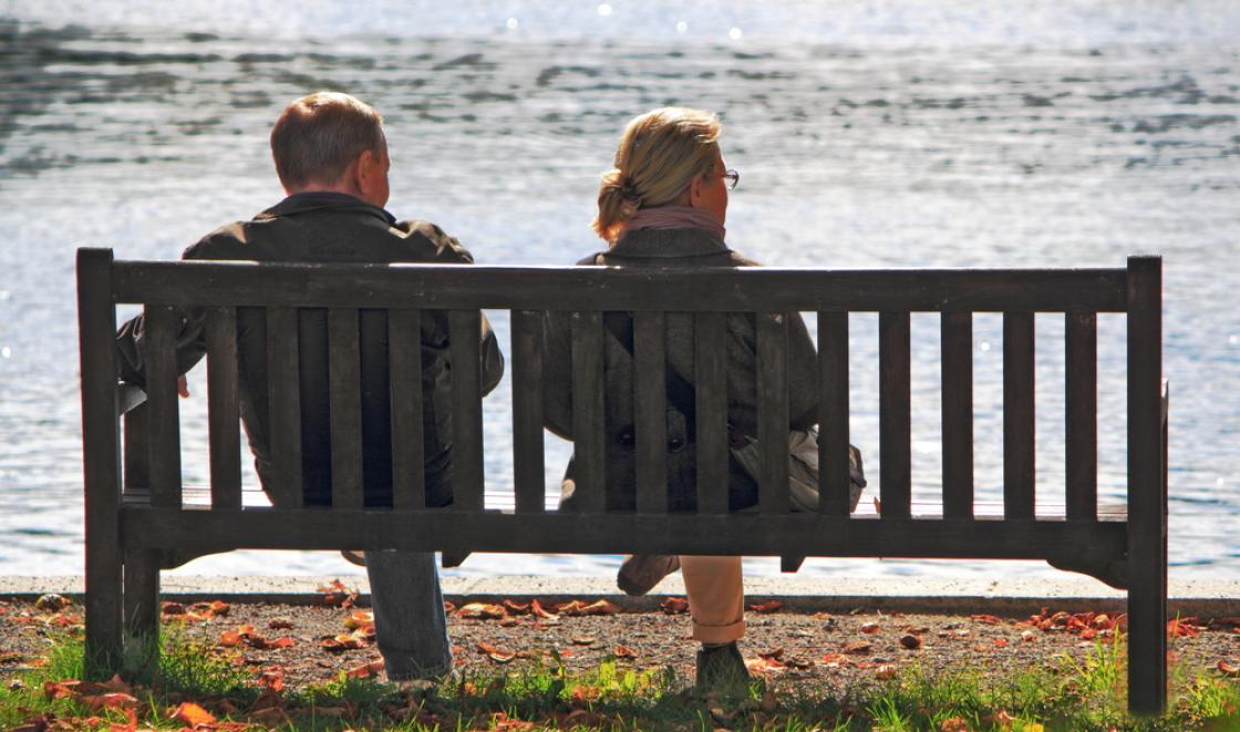 Couple sitting on a bench