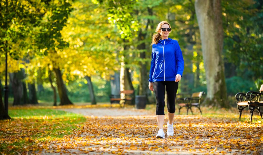 woman walking in the park